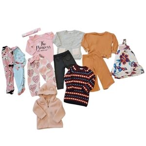 Baby Girl Clothes Lot – Size 12M & 12-18M (10 Pieces, Mixed Brands)